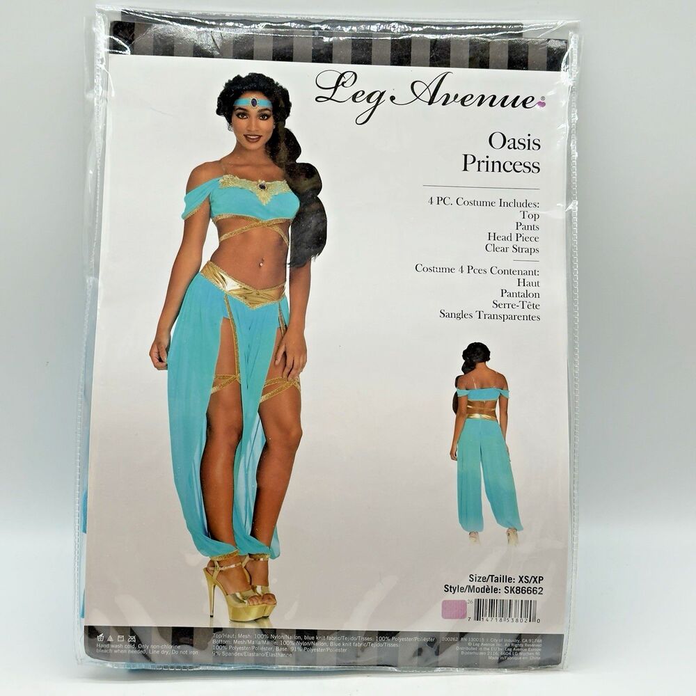 Leg Avenue Oasis Princess Belly Dancing Halloween Costume 4 Piece size XS/XP